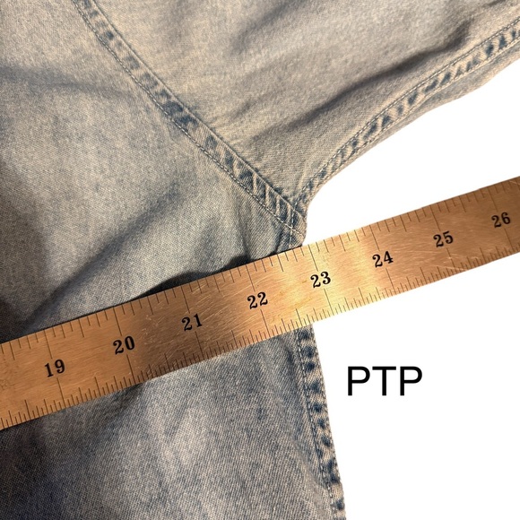 Vintage Country Seat Nuovo Denim Shirt Women’s Small Pintuck Mandarin Collar 90s - Picture 15 of 17